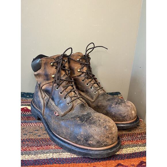 RED WING Mens Sz 12 EE DynaForce Steel Toe Waterproof Leather Boots 4215 USA - Picture 1 of 10